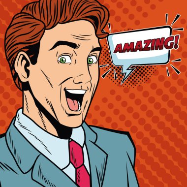 İşadamı pop sanat çizgi film