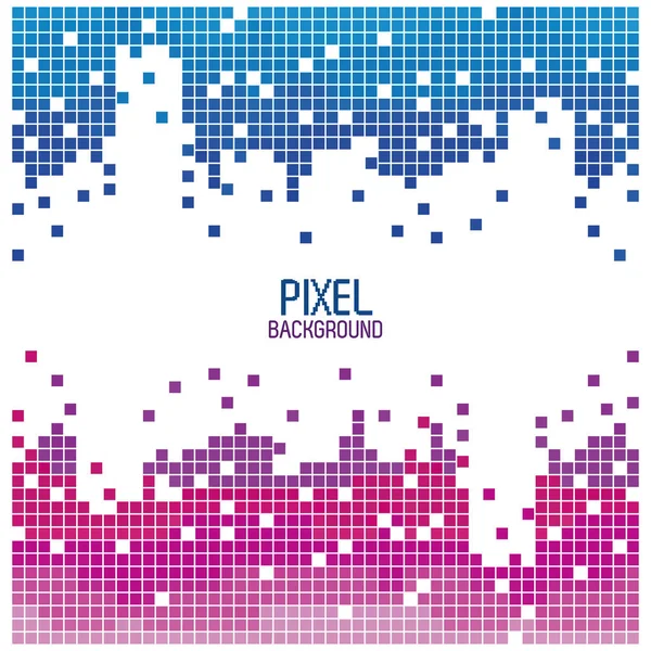 Ontwerp van de achtergrond van de pixel rood en blauw op wit — Stockvector