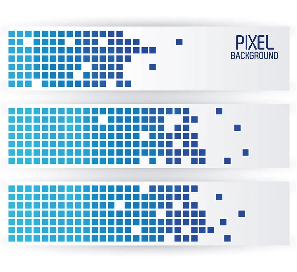 Голубой пиксельный фон в дизайне горизонтальных полос — стоковый вектор