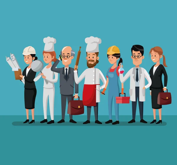 Grup insanlar çeşitli meslekler İşçi Bayramı