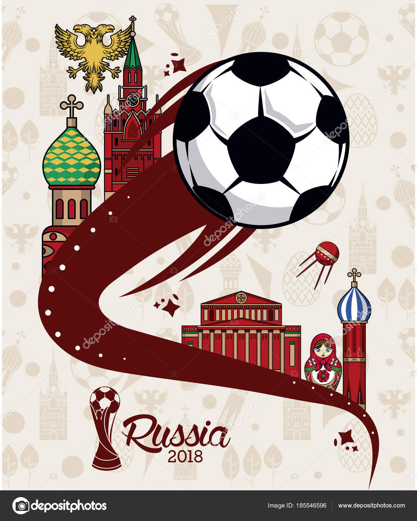 Чемпионат мира по футболу 2018 — Векторное изображение ...