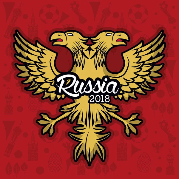 Rusia 2018 emblema de diseño — Archivo Imágenes Vectoriales