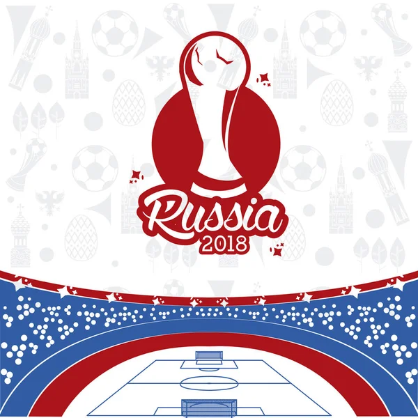 Rusia 2018 fútbol mundial — Archivo Imágenes Vectoriales