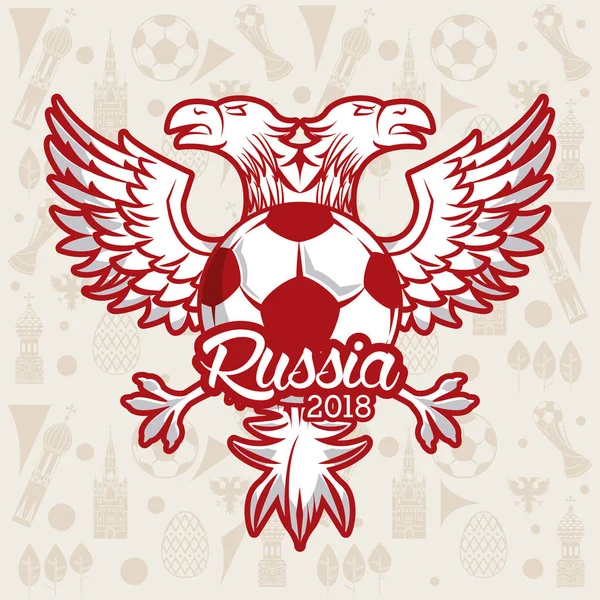 Rusia 2018 emblema de diseño — Archivo Imágenes Vectoriales