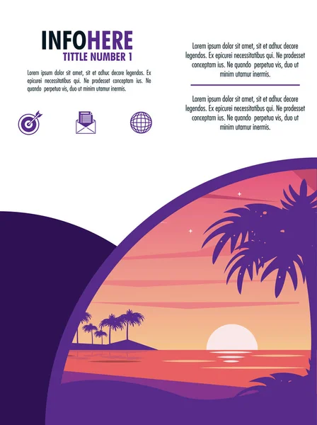 Strand és utazási brosúra infographic — Stock Vector