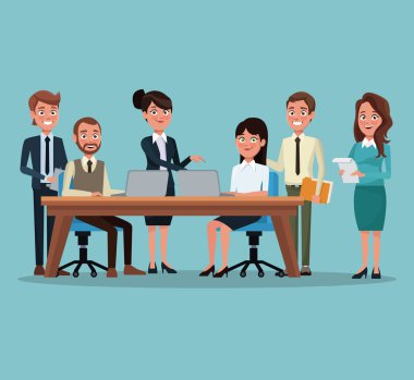 ekip çalışması Yöneticiler çalışma ile renk arka plan işyeri ofis