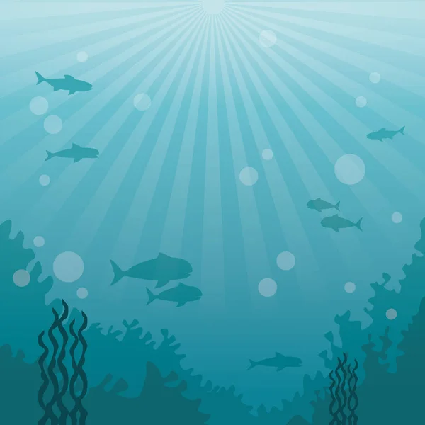 Барвистий фон морський пейзаж під водою морське життя — стоковий вектор