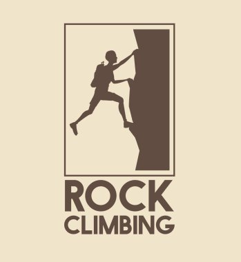afiş logo siluet adam rock dağda