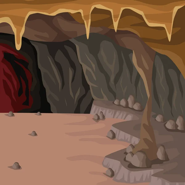 Cueva de fondo interior en montaña profunda — Vector de stock