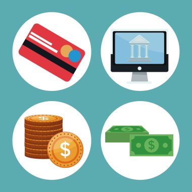 Amaç simgeler yatırım ekonomide dairesel çerçeve renk