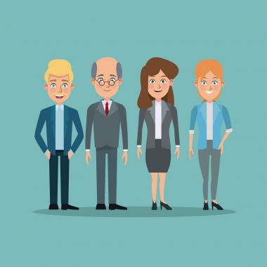 arka plan tam vücut çift genç kadın ve yaşlı erkek Yöneticiler renk