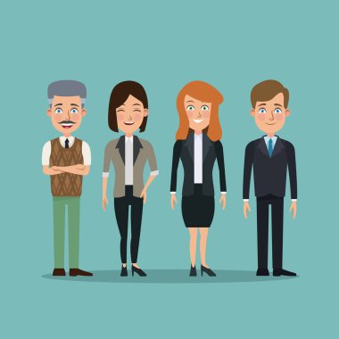 renk arka plan tam vücut insanlar yöneticiler ayarla.