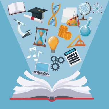 renk arka plan açık kitap ışık halo simgeler akademik bilgisi olan