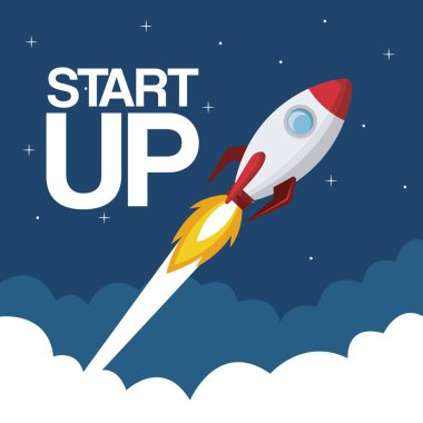 Roket uçan bulut manzara arka plan yıldızı