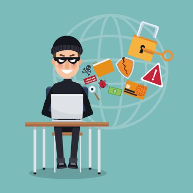 sahne renk hırsız hacker Danışma dizüstü küresel saldırı ile'ı