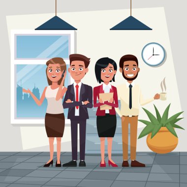 iş için Yöneticiler karakter renk arka plan işyeri ofis tam vücut ayarla