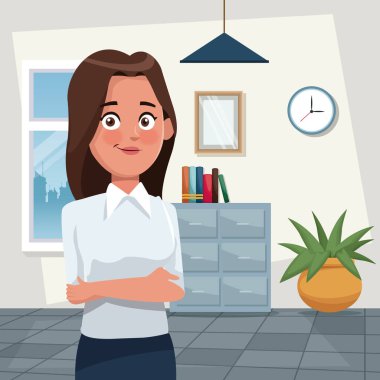 arka plan işyeri ofis yarım vücut Zarif executive kadın kısa dalgalı saç renk