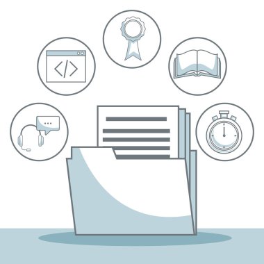 siluet ile beyaz arka plan renk bölümleri gölgelendirme klasörünün belge ve simgeler ile iş geliştirme