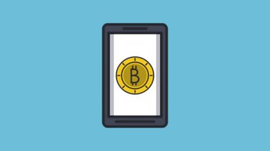 Bitcoins smartphone cep telefonu ile Hd animasyon