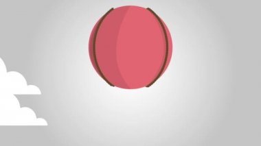 hareketli sıcak hava balonu simgeler bulutlar