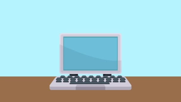 Laptop surfen im Internet hd animation — Stockvideo