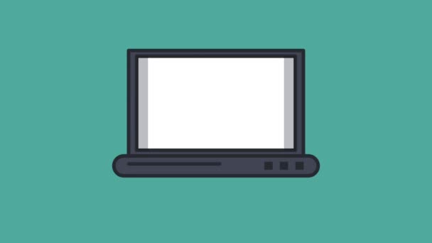Загрузка в облако с ноутбука HD анимации — стоковое видео
