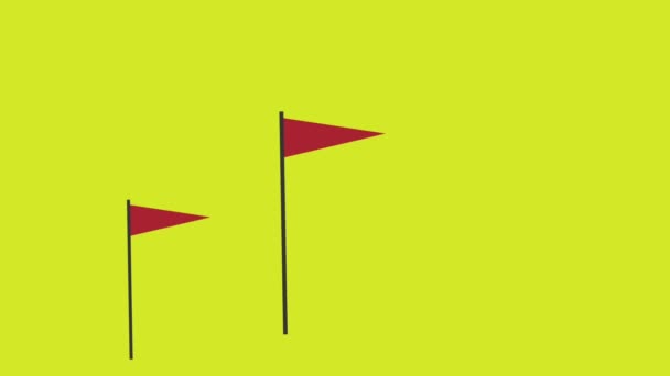 Vlaggen driehoek vorm pictogrammen — Stockvideo