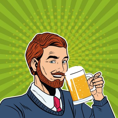 İşadamı pop sanat çizgi film