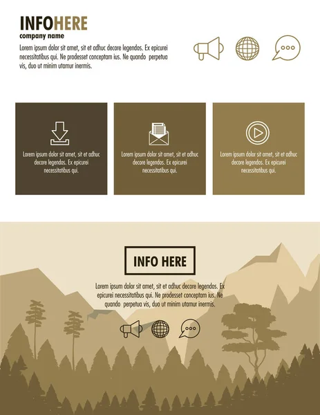 Brochure forestali infografica — Vettoriale Stock