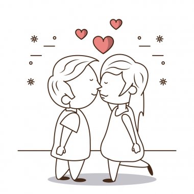 Çocuklar sevgi karikatür