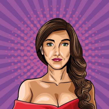 Moda kadın pop sanat çizgi film