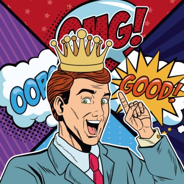 İşadamı pop sanat çizgi film