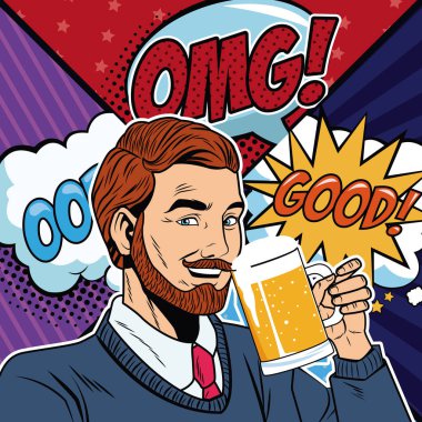 İşadamı pop sanat çizgi film