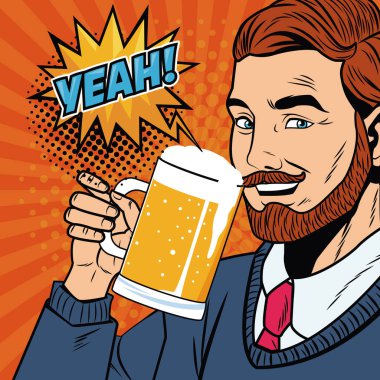 İşadamı pop sanat çizgi film