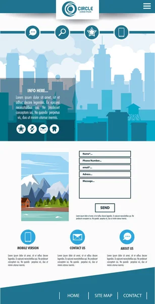 都市のウェブサイト テンプレート — ストックベクタ