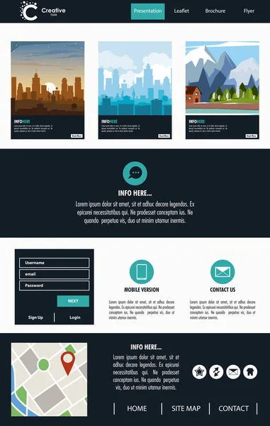 都市のウェブサイト テンプレート — ストックベクタ