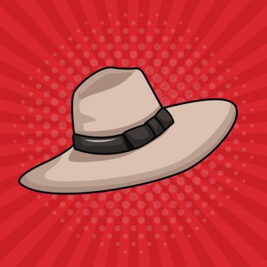 Bayan moda şapka pop sanat çizgi film