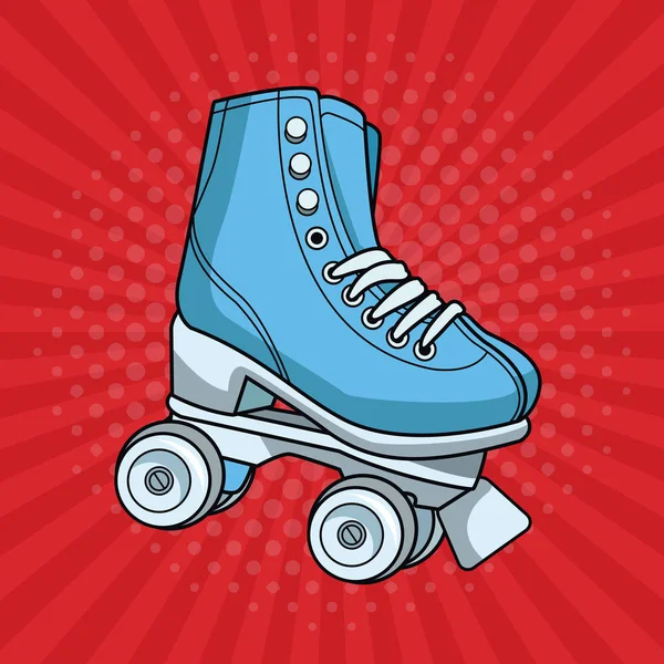 Patinage vintage pop art dessin animé — Image vectorielle