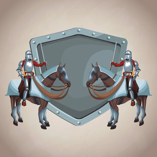 Emblema del ejército medieval — Vector de stock