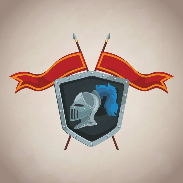 Emblema del ejército medieval — Vector de stock