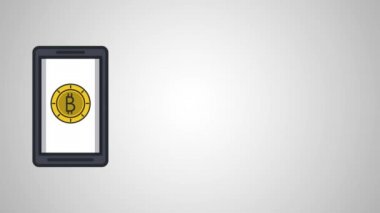 Bitcoins smartphone Hd animasyon içinde