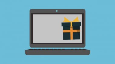 Alışveriş online--dan laptop Hd animasyon