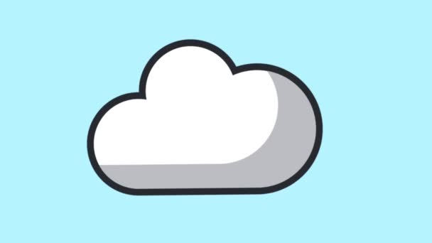 Cloud computing caricare e scaricare animazione HD — Video Stock