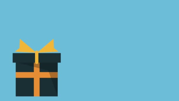 Coffrets cadeaux sur fond bleu animation HD 