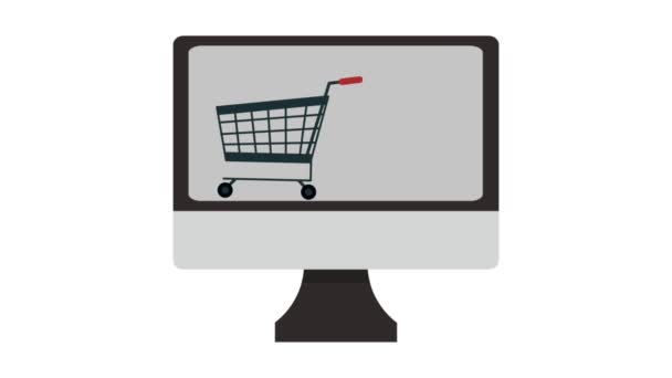 Alışveriş online--dan pc Hd animasyon — Stok video