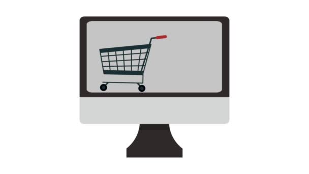 Shopping online da pc Animazione HD — Video Stock