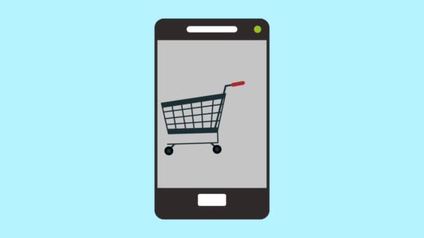 Online-Shopping vom Smartphone aus — Stockvideo