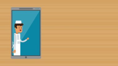 Chef on smartphone HD animation