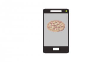 Pizza smartphone Hd animasyon üzerinden online sipariş
