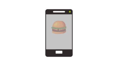 Hamburger orde online üzerinden smartphone Hd animasyon